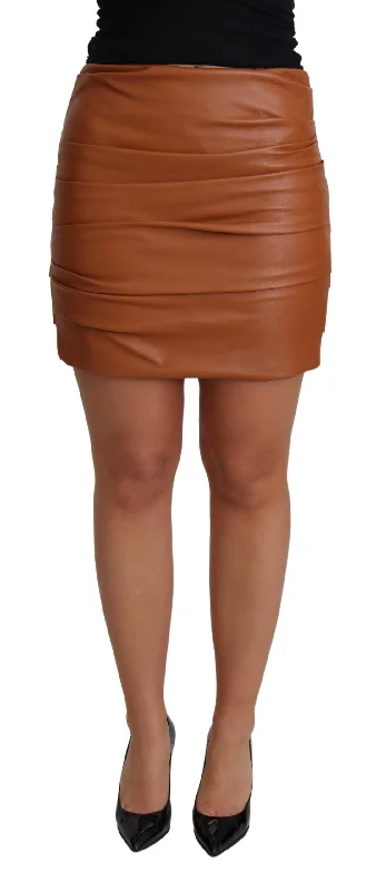 Dolce & Gabbana High Waist Chic Leather Women's Skirt