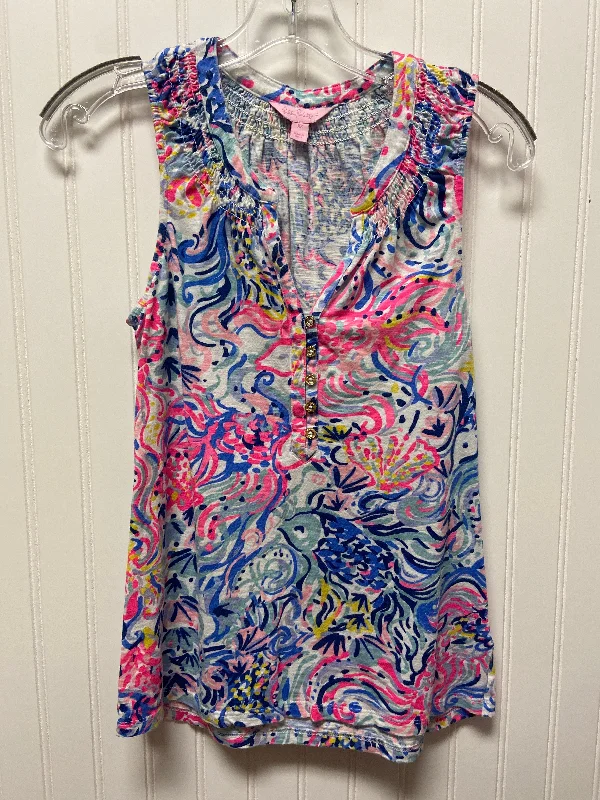 Multi-colored Top Sleeveless Designer Lilly Pulitzer, Size Xs