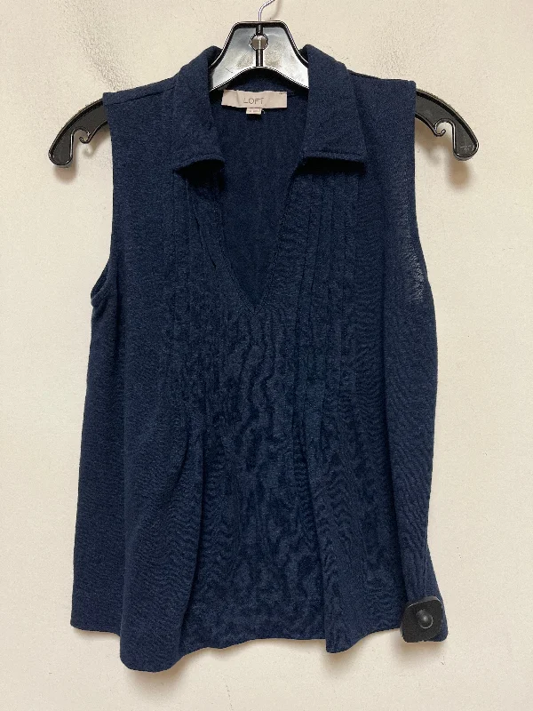 Navy Top Sleeveless Loft, Size Xs