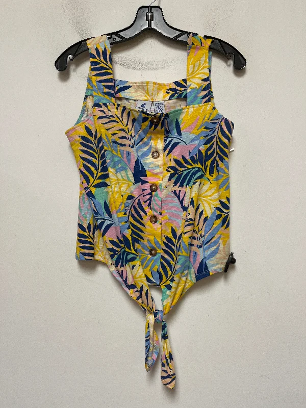 Tropical Print Top Sleeveless Caribbean Joe, Size S