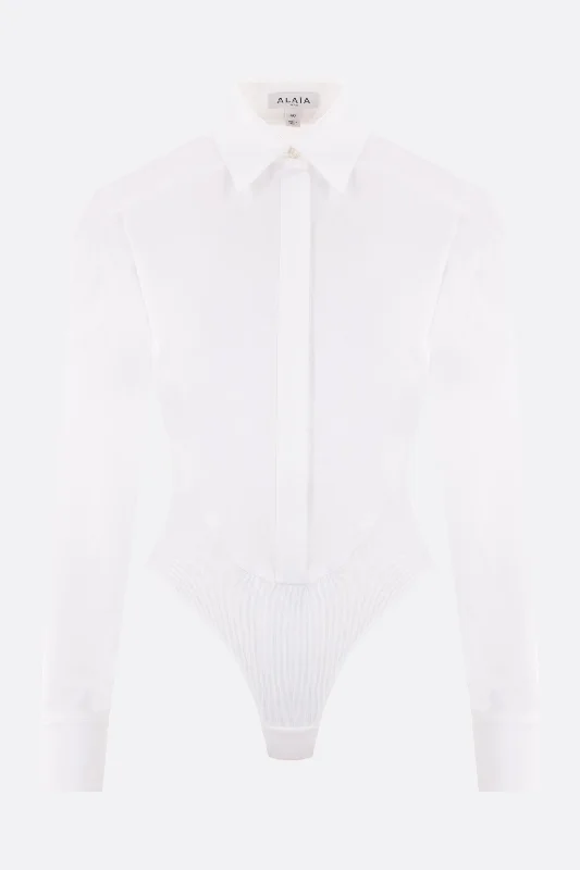 poplin and jersey body-shirt