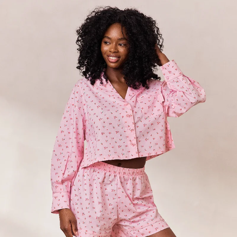 Floral Pyjama Shirt - Pink Print