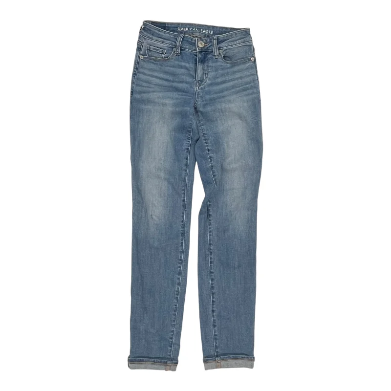 Jeans Skinny By American Eagle In Blue Denim, Size:0