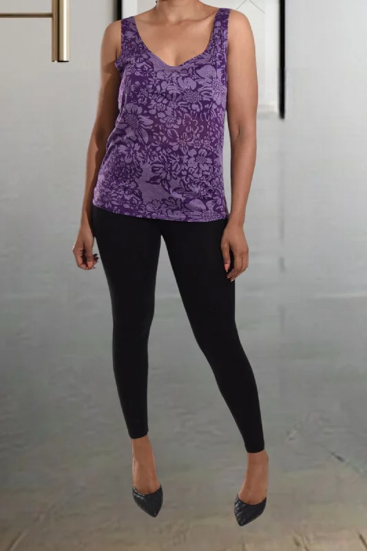 Ladies Purple Burnout Sleeveless Top