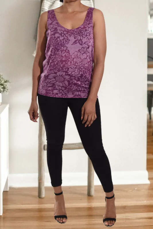 Magenta Burnout Sleeveless Top