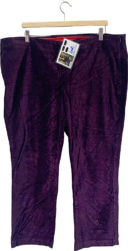 Boden Purple Straightleg Velvet Crop trousers 20R