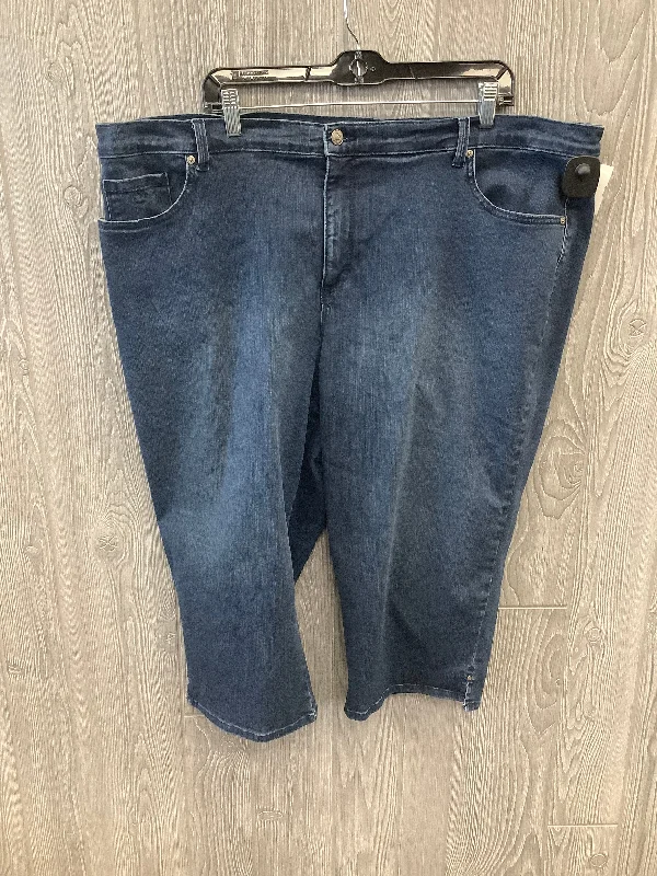 Capris By Gloria Vanderbilt In Blue Denim, Size: 22w