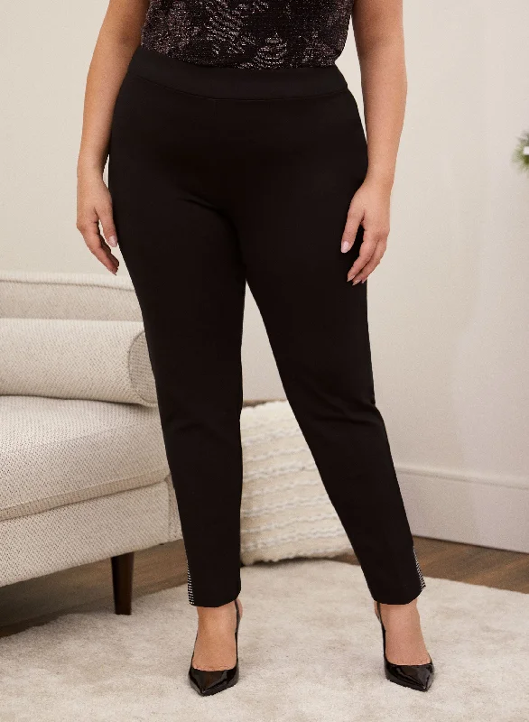 City Fit Rhinestone Trim Pants