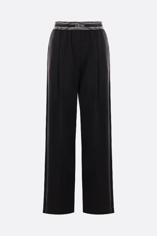 wide-leg wool trousers