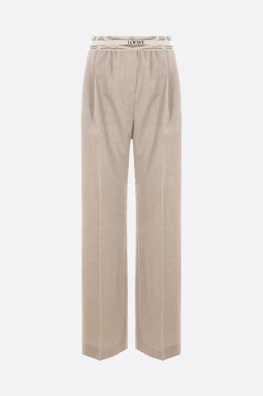 wide-leg wool pants