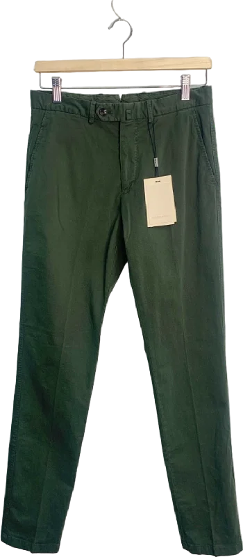 Suitsupply Green Porto Novo Slim Leg Straight Chinos Stretch Cottons EU 44 W28