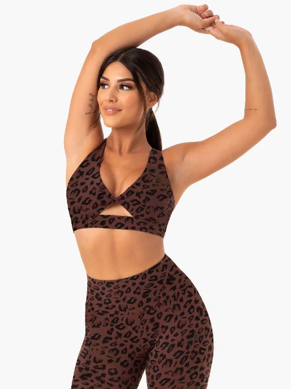 Adapt Twist Sports Bra - Chocolate Leopard