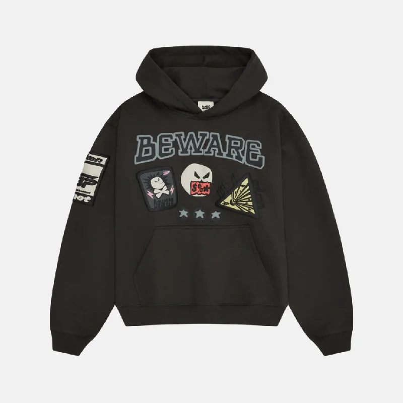 Broken Planet Beware Hoodie - Soot Black