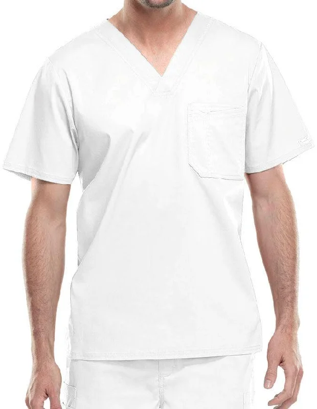 Cherokee WorkWear Men's Double Chest Pocket V-Neck Scrub Top