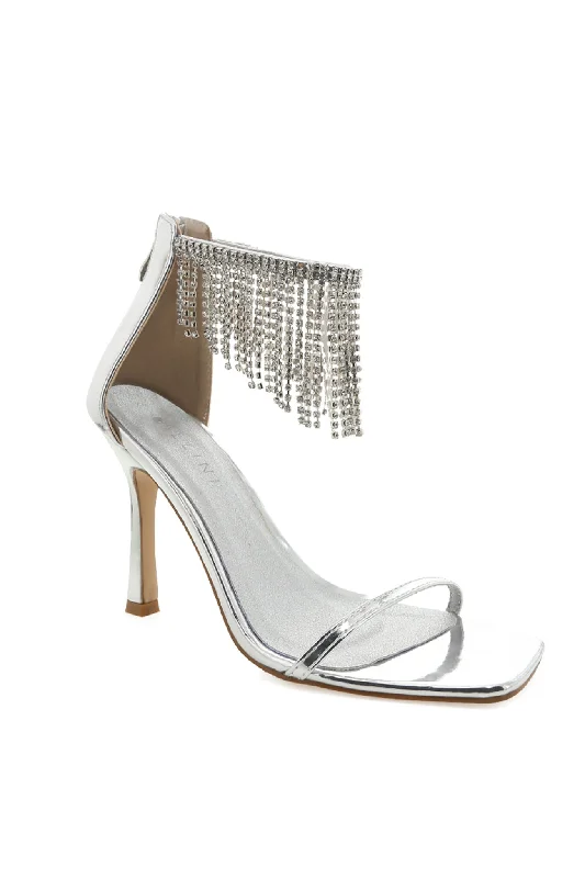 BiLLiNi Barlow High Stiletto Heel Diamante Silver