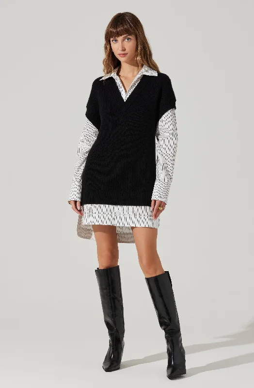 Ishilly Layered Sweater Dress