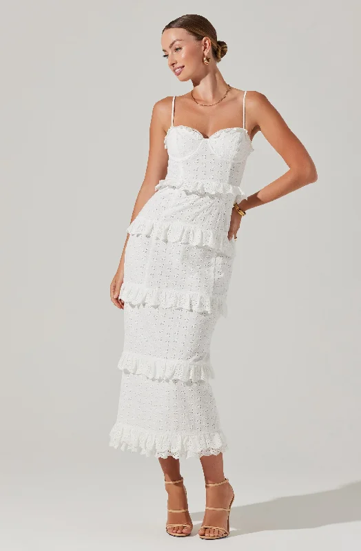 Sandrima Tiered Ruffle Trim Dress