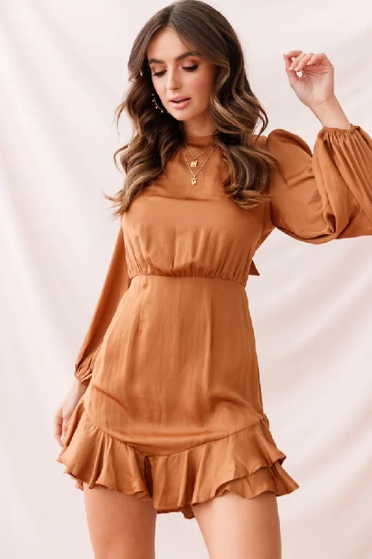 Sydney Double Bow Back Dress Copper