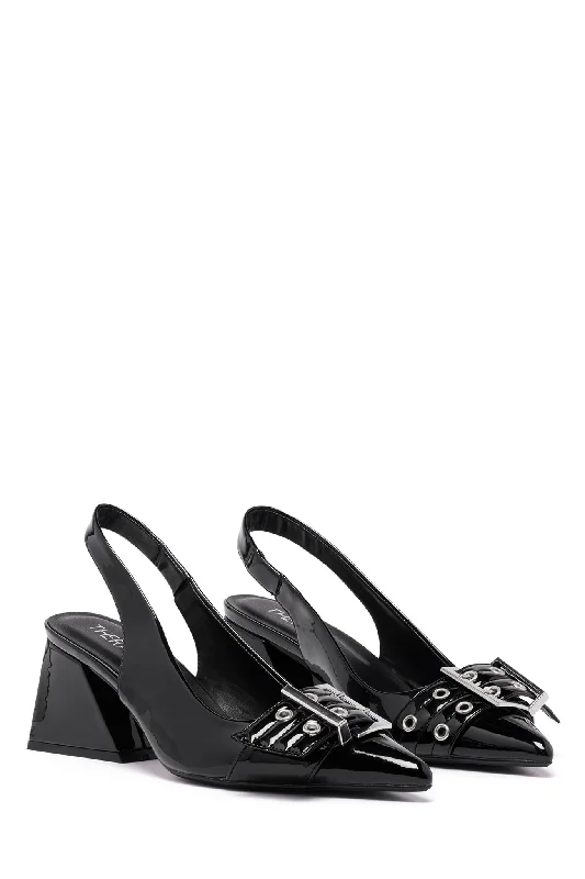 THERAPY Slay Slingback Pump Black Patent