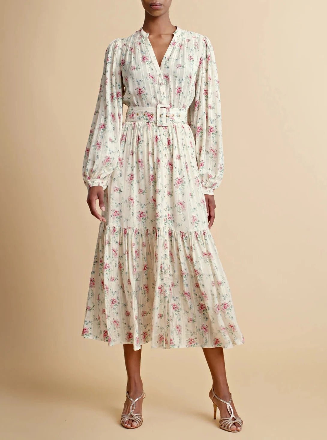 Boho Midi Dress in Posy