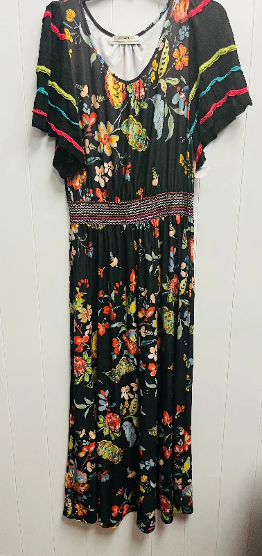 Dress Casual Maxi By Aldomartins In Black & Orange, Size: Xl