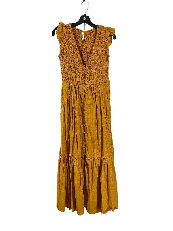 Dress Casual Maxi By Anthropologie In Yellow, Size: Xs