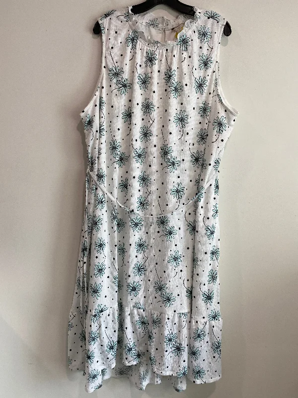 Dress Casual Maxi By Cato In White, Size: 4x