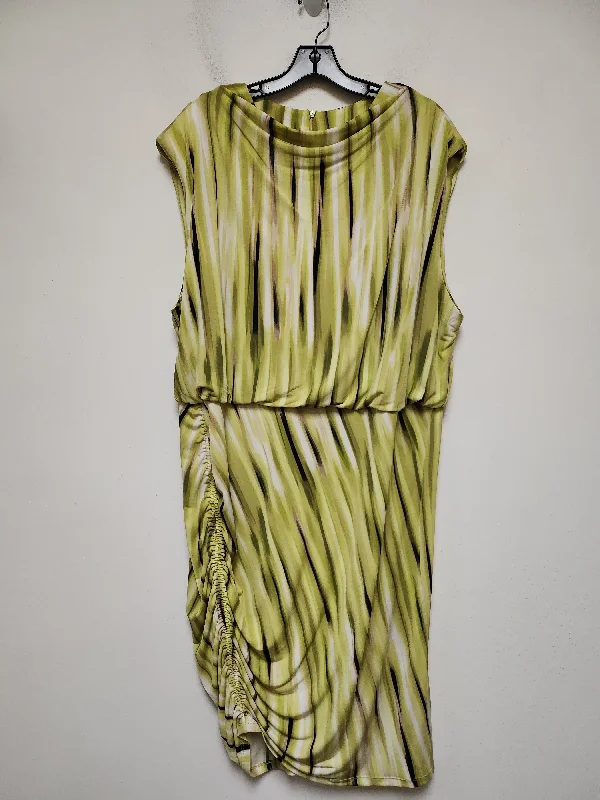 Dress Casual Midi By Calvin Klein In Green, Size: 3x