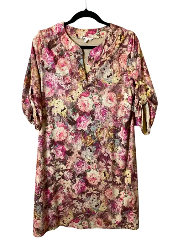 Dress Casual Midi By Freeway In Floral Print, Size: M