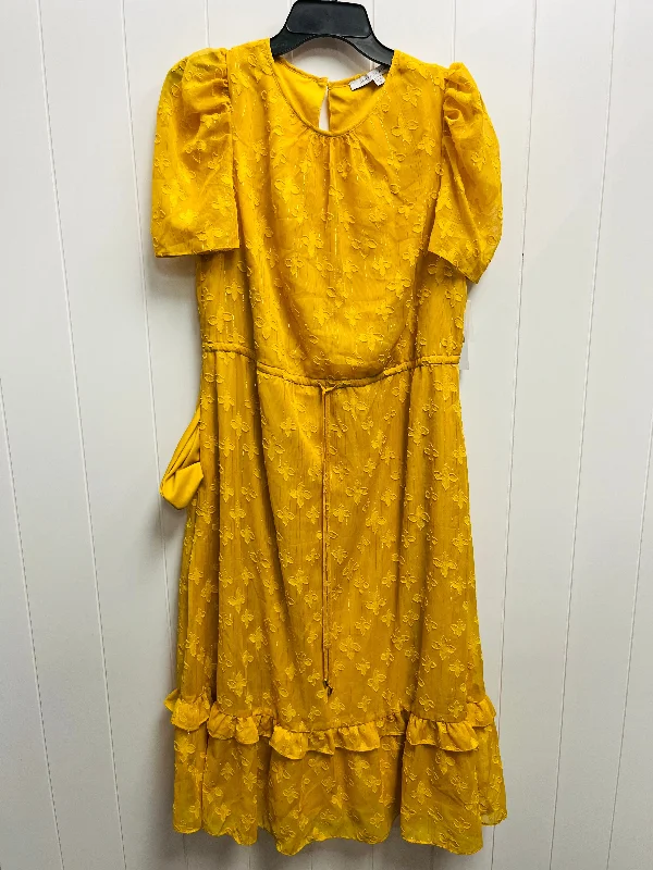 Dress Casual Midi By julia jordan In Yellow, Size: 8