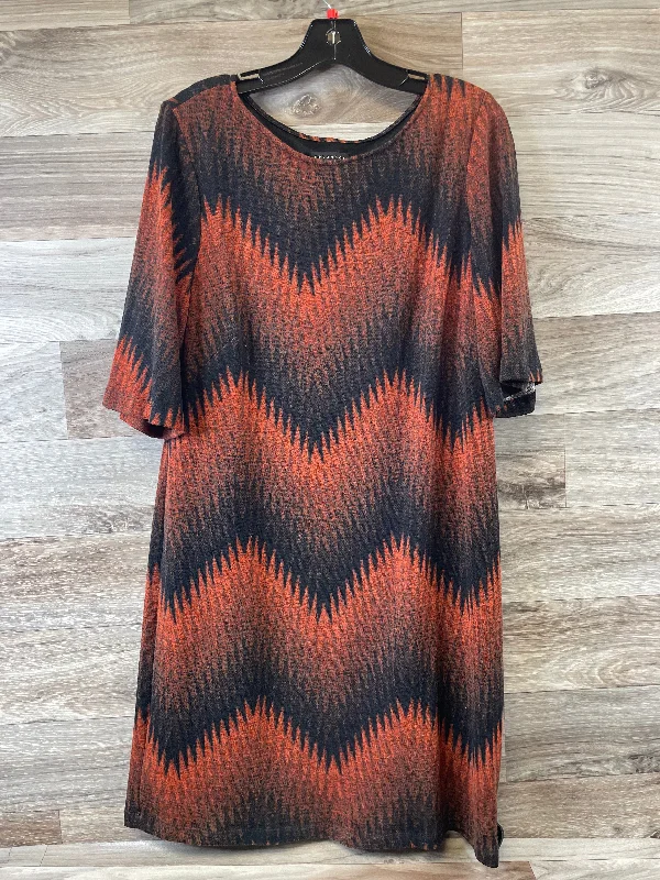 Dress Casual Midi By Metaphor In Black & Orange, Size: Xl