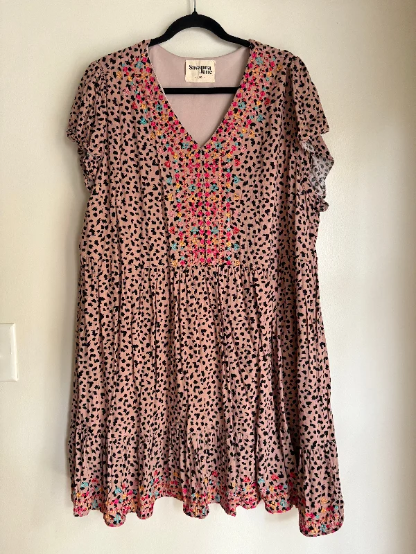 Dress Casual Midi By Savanna Jane In Animal Print, Size: 3x