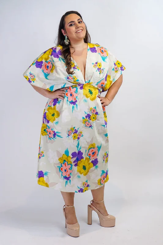 Floral Cotton Kasumi Midi Dress