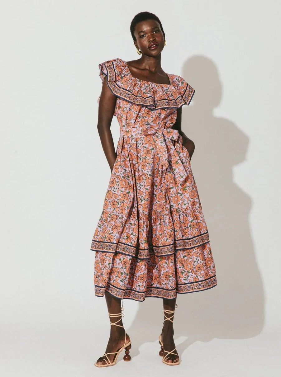 Marianne Midi Dress in Asilah Print