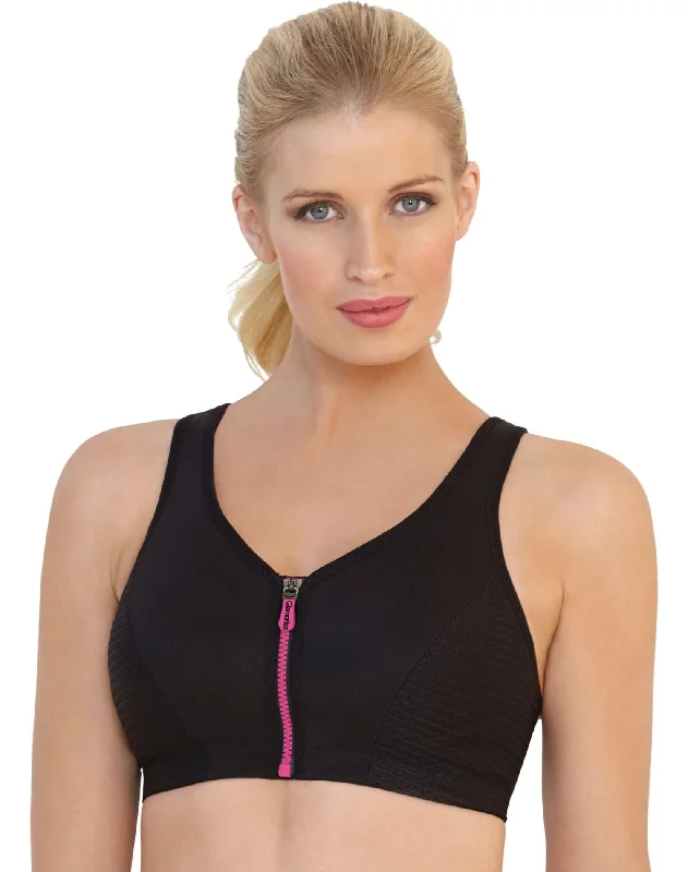 Glamorise Womens Magic Lift High-Impact Zip-Front Wirefree Sports Bra