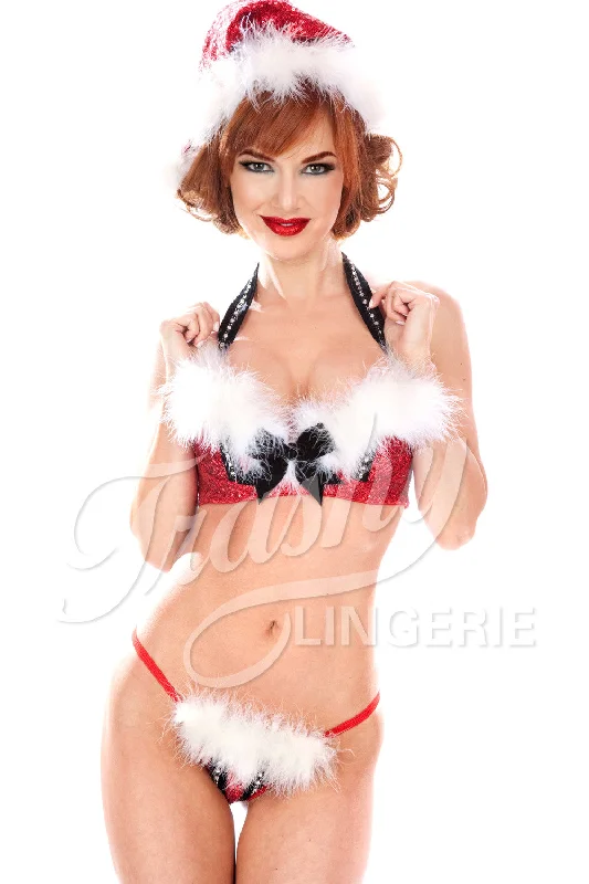 Sequined Christmas Vixen Demi Bra