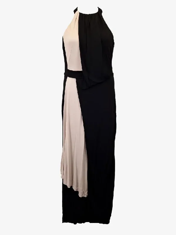 Karen Millen Bicolour Drape Evening Dress Size 12