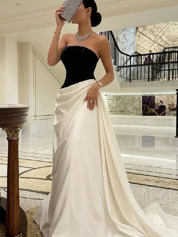 Sexy Strapless Pleated Evening Dress for Saudi Arabia Proms & Formal Occasions      S5925