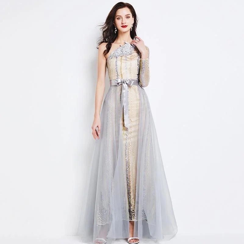 FashionSierra - Two Pieces Fashion Maxi Party Prom Designer Gown