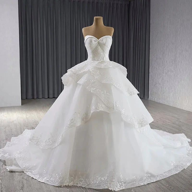 Romantic Ball Gown Wedding Dress Gorgeous Organza Princess Bridal Gown